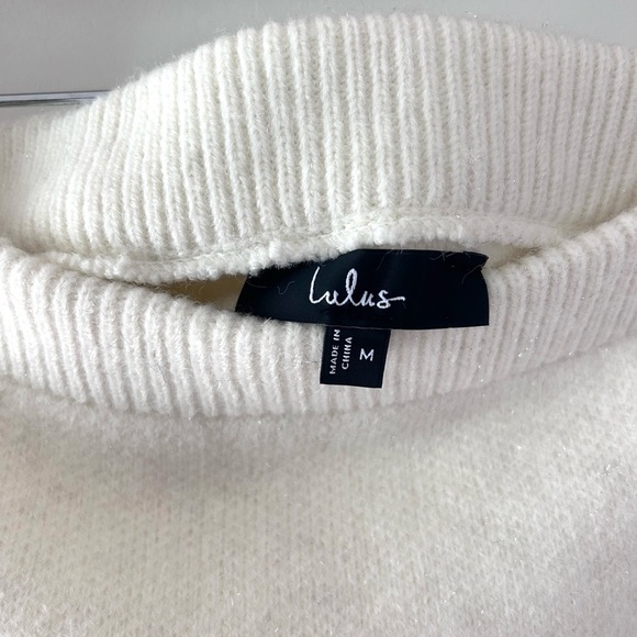 LULUS Knit Fringe Skirt with Metallic Details in Medium - Picture 6 of 7